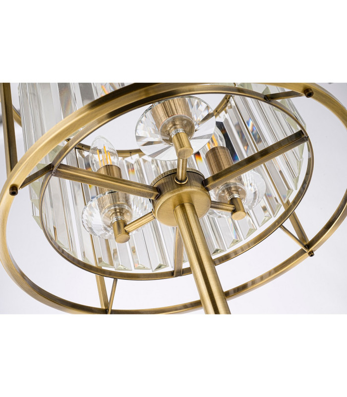 Guilford Floor Lamp 3 x E14 Antique Brass / Clear-11