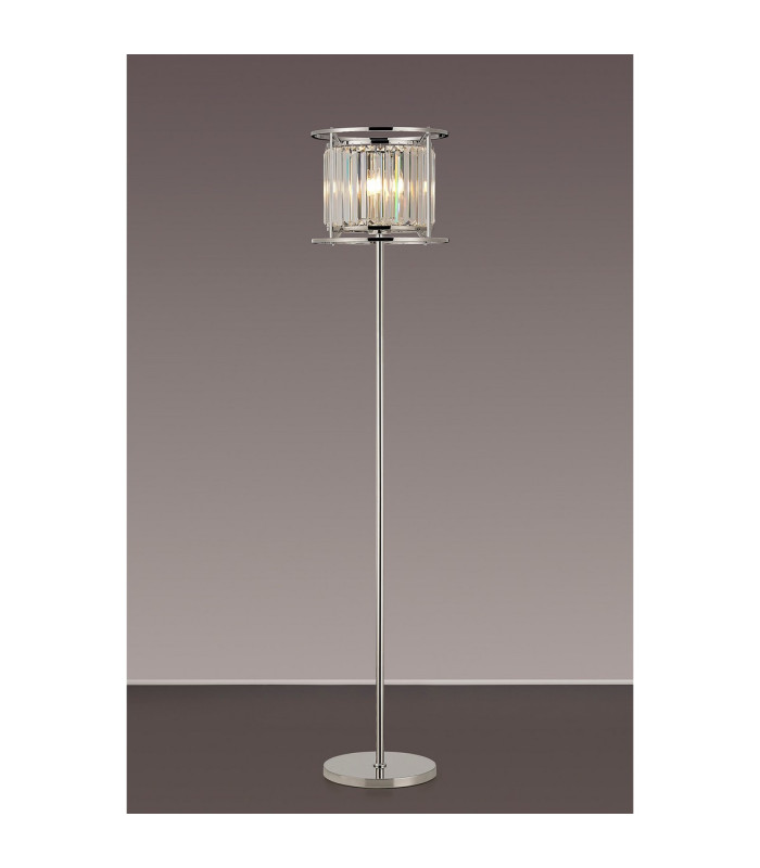 Guilford Floor Lamp 3 x E14 Polished Nickel / Clear-3