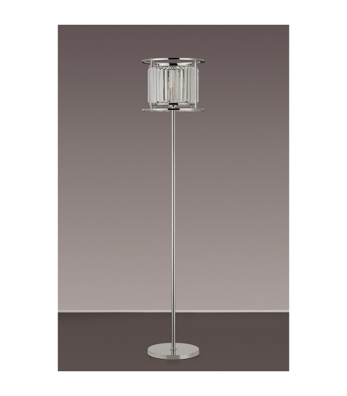 Guilford Floor Lamp 3 x E14 Polished Nickel / Clear-8