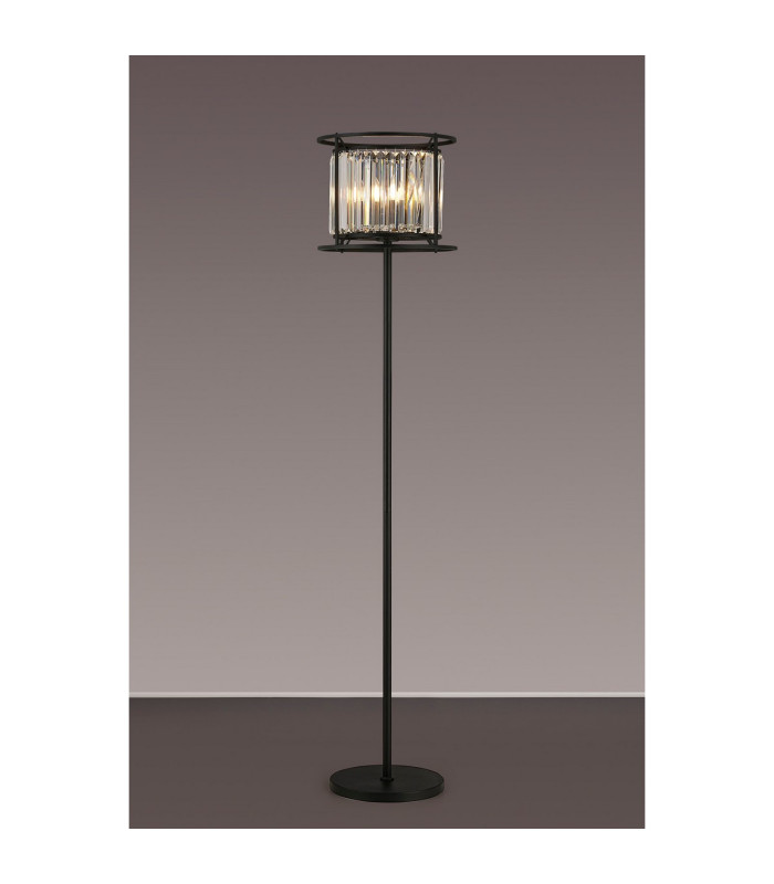 Guilford Floor Lamp 3 x E14 Satin Black / Clear-3