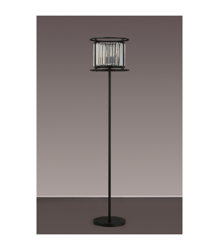 Guilford Floor Lamp 3 x E14 Satin Black / Clear-8