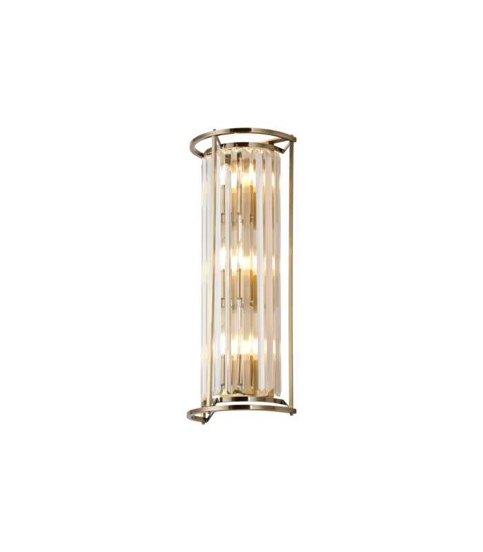 Guilford 57cm Tall Wall Lamp 3 x E14 Antique Brass / Clear-1