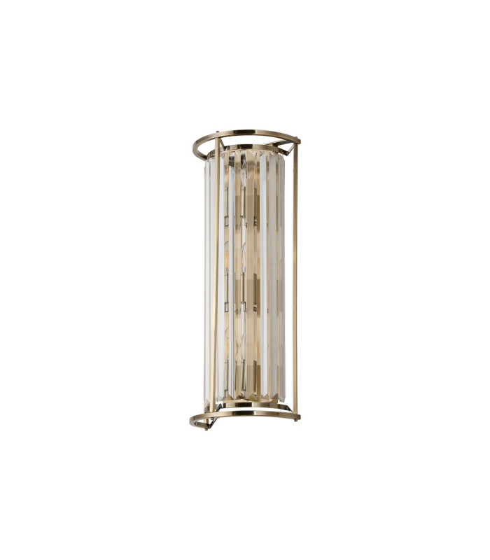 Guilford 57cm Tall Wall Lamp 3 x E14 Antique Brass / Clear-3
