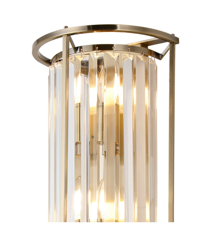 Guilford 57cm Tall Wall Lamp 3 x E14 Antique Brass / Clear-4