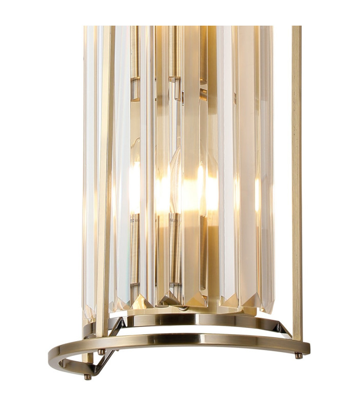 Guilford 57cm Tall Wall Lamp 3 x E14 Antique Brass / Clear-5
