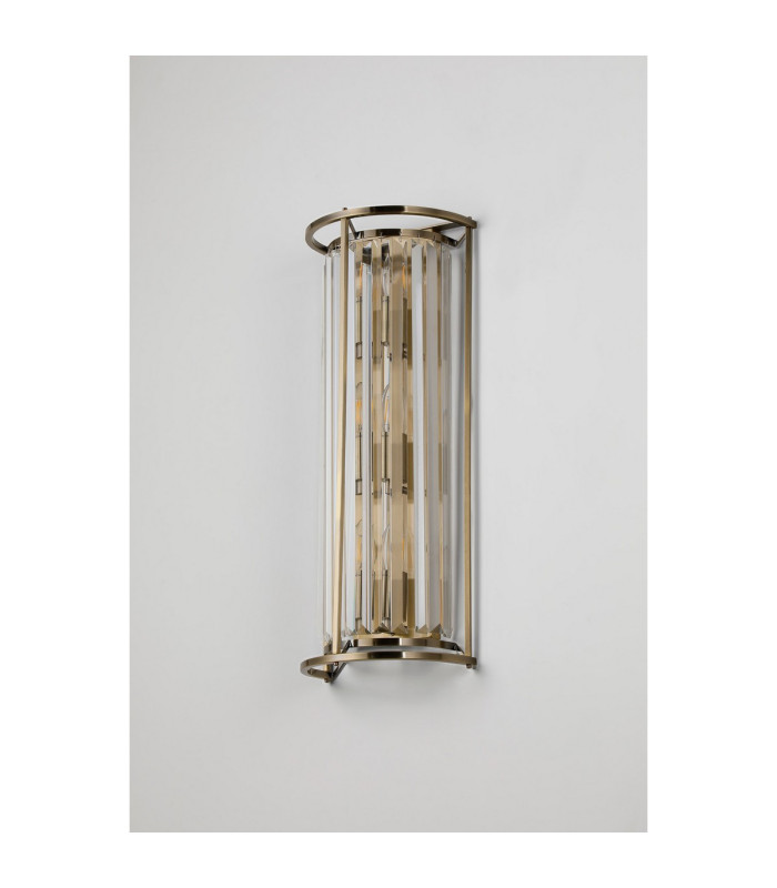 Guilford 57cm Tall Wall Lamp 3 x E14 Antique Brass / Clear-6