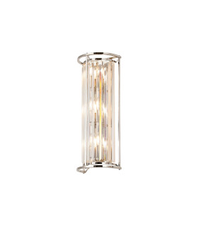 Guilford 57cm Tall Wall Lamp 3 x E14 Polished Nickel / Clear-1