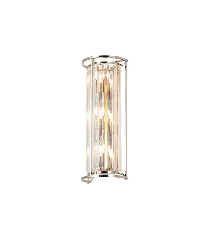 Guilford 57cm Tall Wall Lamp 3 x E14 Polished Nickel / Clear-1
