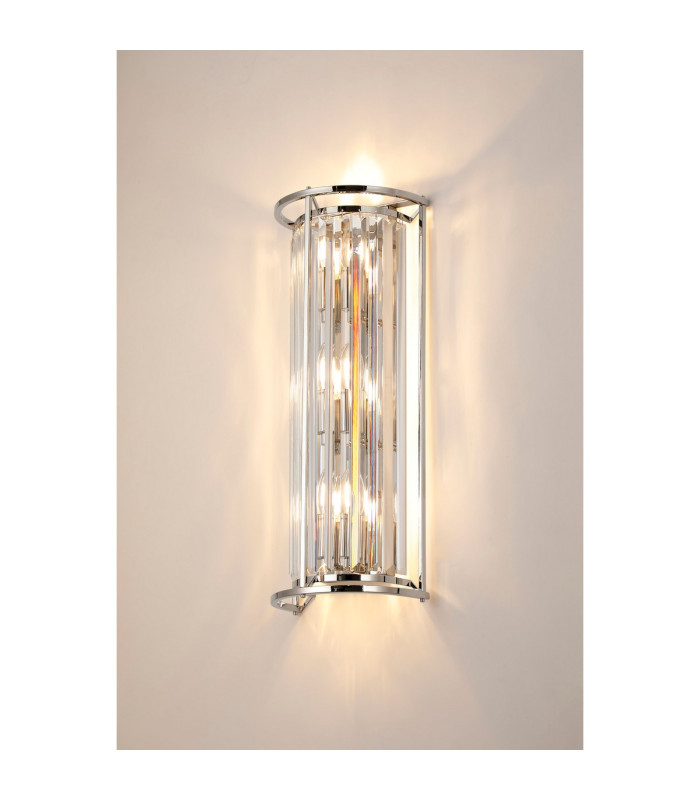 Guilford 57cm Tall Wall Lamp 3 x E14 Polished Nickel / Clear-3