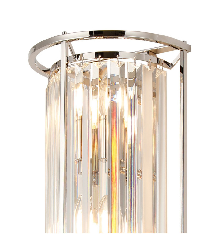 Guilford 57cm Tall Wall Lamp 3 x E14 Polished Nickel / Clear-5
