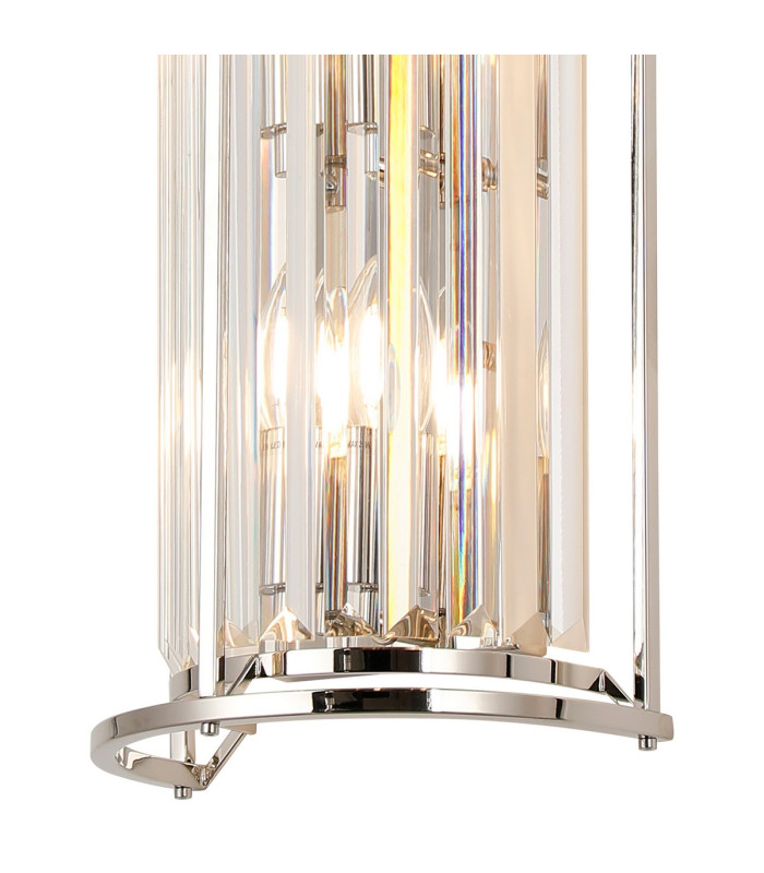 Guilford 57cm Tall Wall Lamp 3 x E14 Polished Nickel / Clear-6