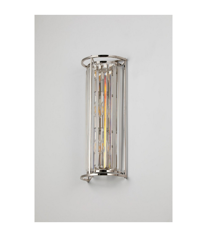 Guilford 57cm Tall Wall Lamp 3 x E14 Polished Nickel / Clear-7