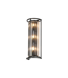 Guilford 57cm Tall Wall Lamp 3 x E14 Satin Black / Clear-1