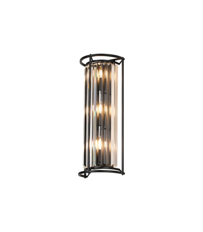 Guilford 57cm Tall Wall Lamp 3 x E14 Satin Black / Clear-1