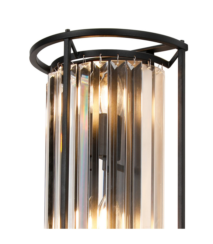 Guilford 57cm Tall Wall Lamp 3 x E14 Satin Black / Clear-5