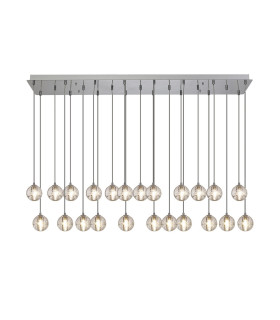 Keene 23 Light G9 Bubble Glass 2m Linear Multiple Pendant Polished Chrome / Clear Glass Item Weight: 36.8kg-1