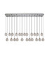 Keene 23 Light G9 Bubble Glass 2m Linear Multiple Pendant Polished Chrome / Clear Glass Item Weight: 36.8kg-4