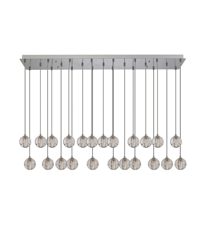 Keene 23 Light G9 Bubble Glass 2m Linear Multiple Pendant Polished Chrome / Clear Glass Item Weight: 36.8kg-4
