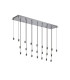 Keene 23 Light G9 Bubble Glass 2m Linear Multiple Pendant Polished Chrome / Clear Glass Item Weight: 36.8kg-5