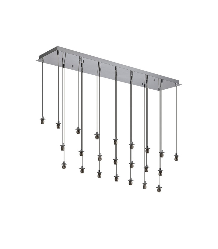 Keene 23 Light G9 Bubble Glass 2m Linear Multiple Pendant Polished Chrome / Clear Glass Item Weight: 36.8kg-5