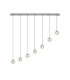 Keene 7 Light G9 Bubble Glass 1.8m Linear Multiple Pendant Polished Chrome / Clear Glass-1