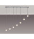 Keene 7 Light G9 Bubble Glass 1.8m Linear Multiple Pendant Polished Chrome / Clear Glass-3