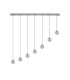 Keene 7 Light G9 Bubble Glass 1.8m Linear Multiple Pendant Polished Chrome / Clear Glass-4