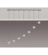 Keene 7 Light G9 Bubble Glass 1.8m Linear Multiple Pendant Polished Chrome / Clear Glass-7