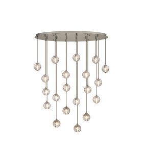 Keene 20 Light G9 Bubble Glass 10 x 3m / 4m Oval Multiple Pendant Polished Chrome / Clear Glass Item Weight: 30.5kg-1