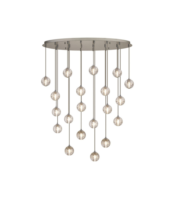 Keene 20 Light G9 Bubble Glass 10 x 3m / 4m Oval Multiple Pendant Polished Chrome / Clear Glass Item Weight: 30.5kg-1