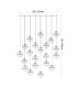 Keene 20 Light G9 Bubble Glass 10 x 3m / 4m Oval Multiple Pendant Polished Chrome / Clear Glass Item Weight: 30.5kg-2