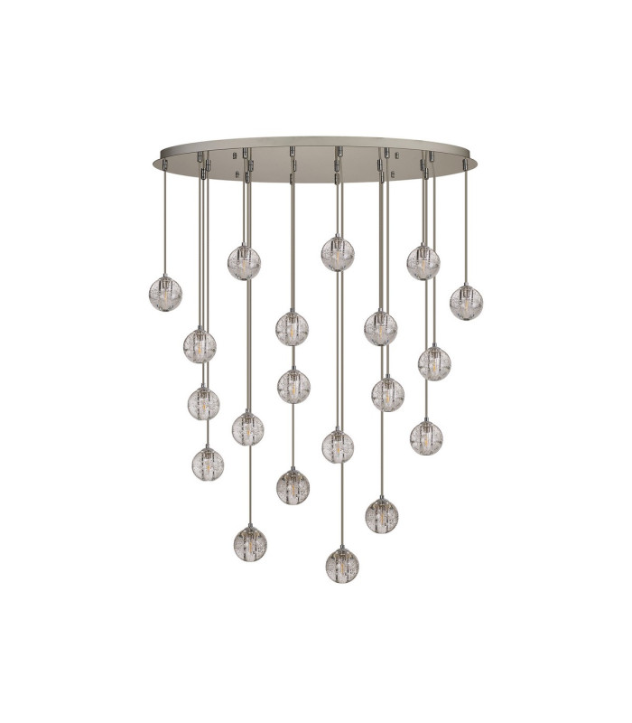 Keene 20 Light G9 Bubble Glass 10 x 3m / 4m Oval Multiple Pendant Polished Chrome / Clear Glass Item Weight: 30.5kg-4