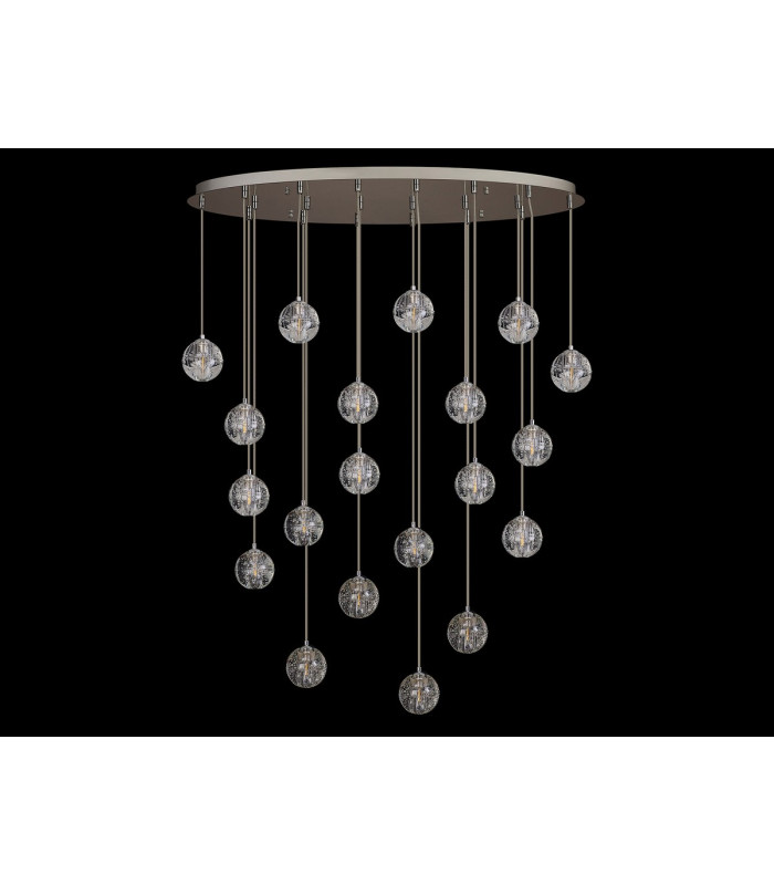 Keene 20 Light G9 Bubble Glass 10 x 3m / 4m Oval Multiple Pendant Polished Chrome / Clear Glass Item Weight: 30.5kg-10
