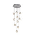 Keene 43cm 10 Light G9 Bubble Glass 2m Round Multiple Pendant Polished Chrome / Clear Glass Item Weight: 15kg-1
