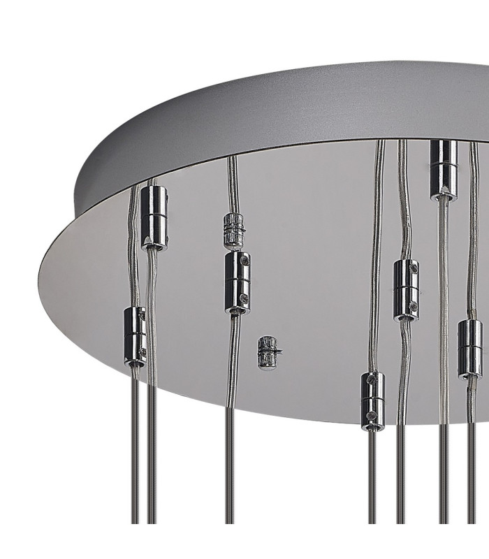 Keene 43cm 10 Light G9 Bubble Glass 2m Round Multiple Pendant Polished Chrome / Clear Glass Item Weight: 15kg-5