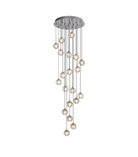Keene 52cm 20 Light G9 Bubble Glass 10 x 3m / 4m Round Multiple Pendant Polished Chrome / Clear Glass Item Weight: 30.19kg-1