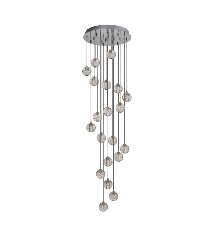 Keene 52cm 20 Light G9 Bubble Glass 10 x 3m / 4m Round Multiple Pendant Polished Chrome / Clear Glass Item Weight: 30.19kg-3