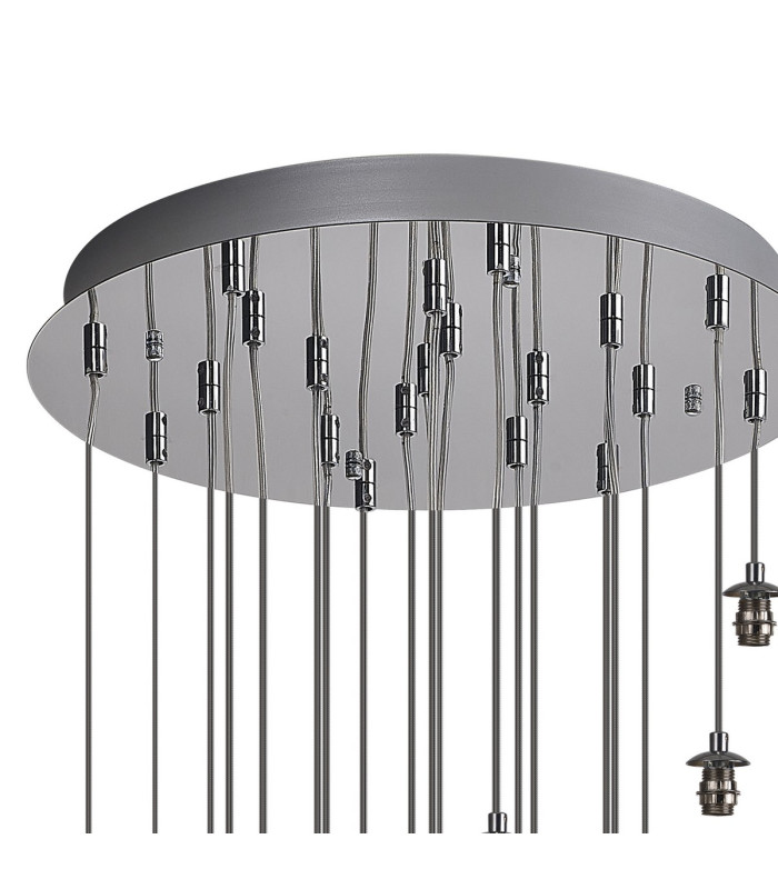 Keene 52cm 20 Light G9 Bubble Glass 10 x 3m / 4m Round Multiple Pendant Polished Chrome / Clear Glass Item Weight: 30.19kg-4