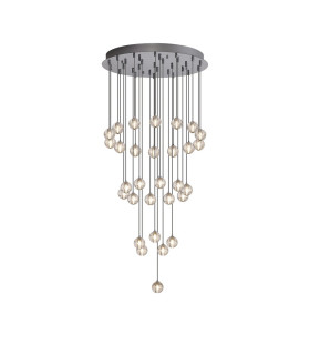 Keene 62cm 30 Light G9 Bubble Glass 10 x 3m / 4m / 5m Round Multiple Pendant Polished Chrome / Clear Glass Item-1