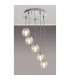 Keene 32cm 5 Light G9 Bubble Glass 2m Round Multiple Pendant Polished Chrome / Clear Glass-3