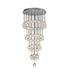 Keene 72cm 50 Light G9 Bubble Glass Round Multiple Pendant Polished Chrome / Clear Glass Item Weight: 75.6kg-1