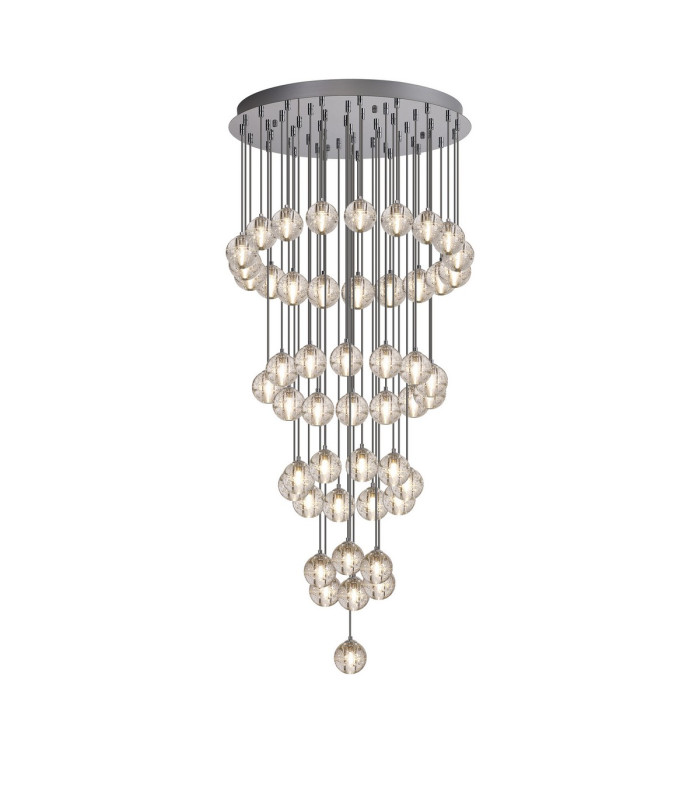 Keene 72cm 50 Light G9 Bubble Glass Round Multiple Pendant Polished Chrome / Clear Glass Item Weight: 75.6kg-1