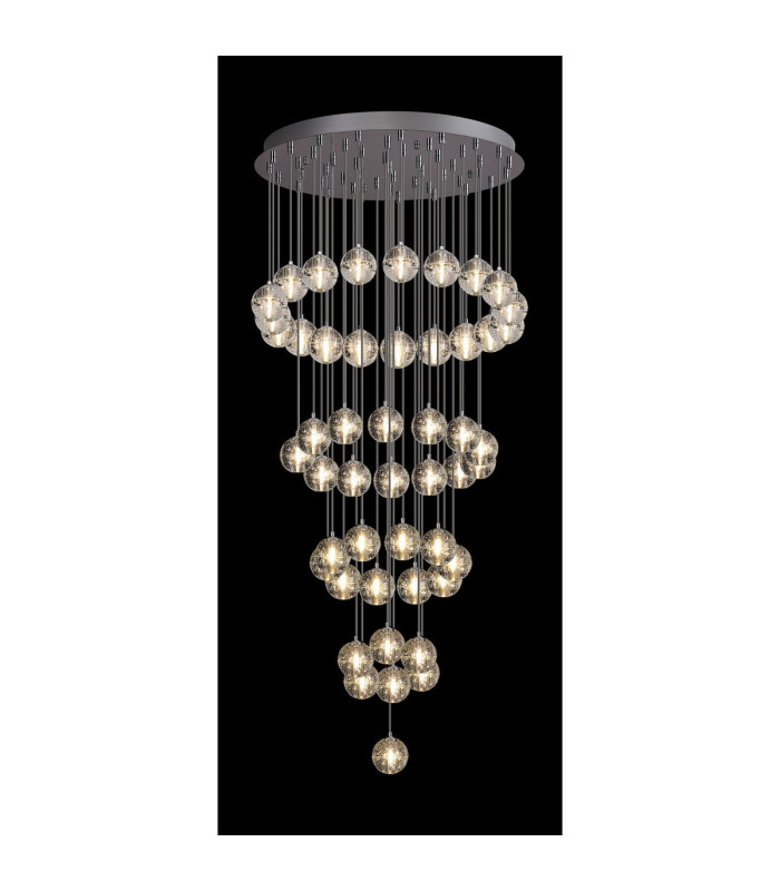 Keene 72cm 50 Light G9 Bubble Glass Round Multiple Pendant Polished Chrome / Clear Glass Item Weight: 75.6kg-3