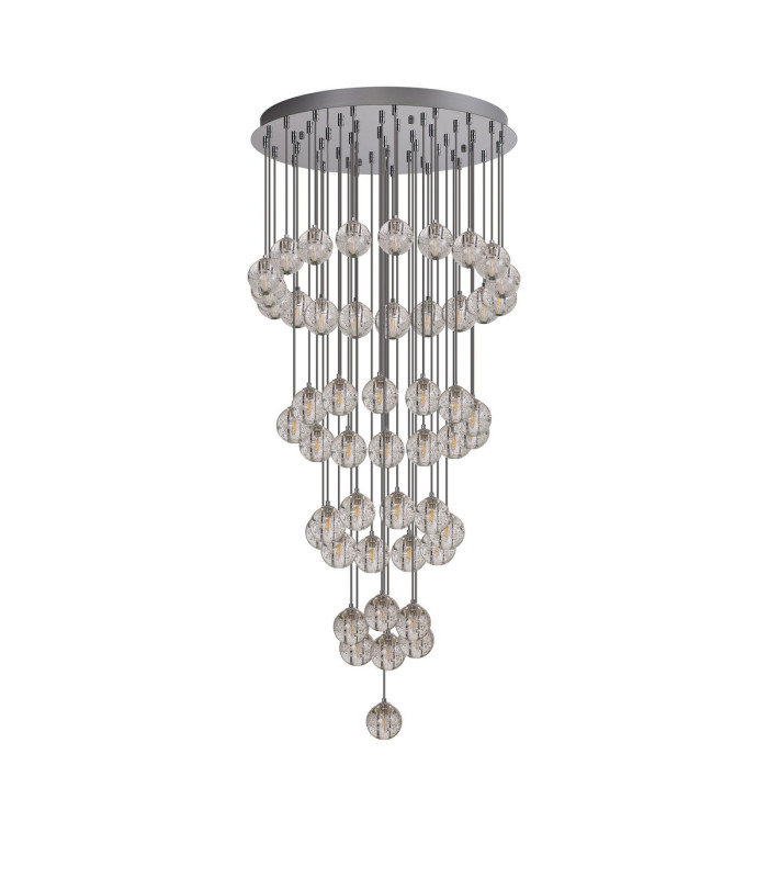 Keene 72cm 50 Light G9 Bubble Glass Round Multiple Pendant Polished Chrome / Clear Glass Item Weight: 75.6kg-5