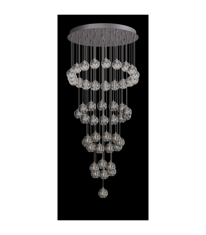Keene 72cm 50 Light G9 Bubble Glass Round Multiple Pendant Polished Chrome / Clear Glass Item Weight: 75.6kg-11