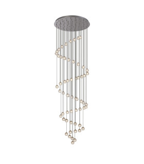 Keene 80cm 60 Light G9 Bubble Glass Round Multiple Pendant Polished Chrome / Clear Glass Item Weight: 93.5kg-1