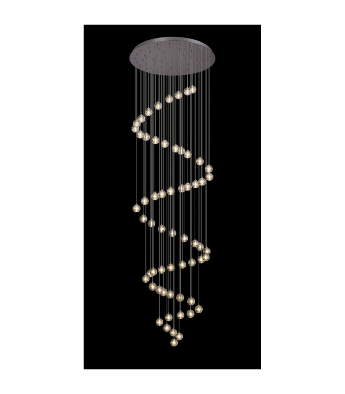Keene 80cm 60 Light G9 Bubble Glass Round Multiple Pendant Polished Chrome / Clear Glass Item Weight: 93.5kg-3