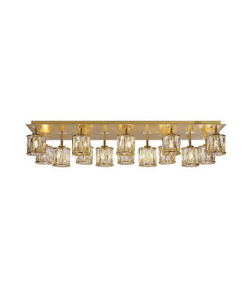Keene Rectangle 14 Light G9 Flush Light French Gold / Clear Crystal Shade Item Weight: 18.1kg-1