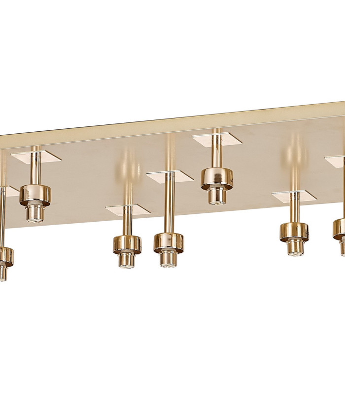 Keene Rectangle 14 Light G9 Flush Light French Gold / Clear Crystal Shade Item Weight: 18.1kg-9