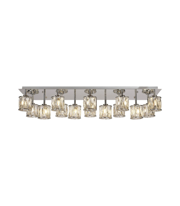 Keene Rectangle 14 Light G9 Flush Light Polished Chrome / Clear Crystal Shade Item Weight: 18.1kg-1